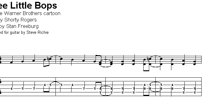 Bop-Pills Three Little Bops Intro Tablature THRee LiTTLe BoPS 2